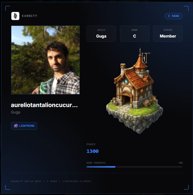 aurelioebasta's tweet photo. My Earnity Profile Card has been summoned 

The portal sees my strength.

Locked in and ready for the Guild Wars.

@earnity_ #EarnityGuildWars https://t.co/5RwTCGthga