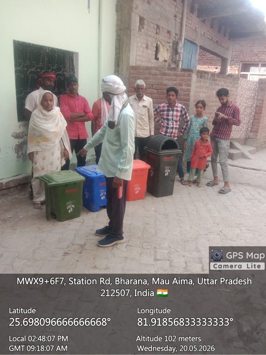 NMauaima's tweet photo. दिनांक 20 मई से 26 मई 2026 तक शासन के निर्देशों के क्रम में  नगर पंचायत मऊआइमा अध्यक्ष शोएब अंसारी एवं मीनाक्षी चतुर्वेदी अधिशासी अधिकारी के आदेशों के अनुपालन अनुसार "जन जागृति सप्ताह" मनाया जा रहा है। 
नगर पंचायत टीम द्वारा वार्डों में जाकर नागरिकों को जागरूक किया गया!#sbm https://t.co/PEPMRvI3xU
