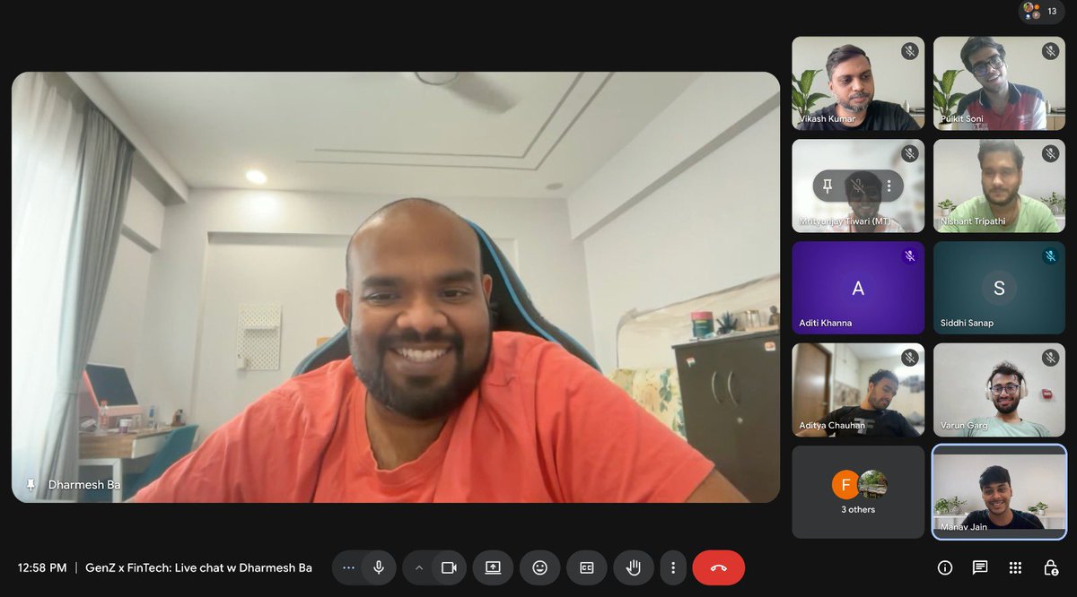 manavj29's tweet photo. At @curiouscartel, we hosted our first closed-door roundtable:

Gen Z × FinTech: Live chat with @dharmeshba 🙌

We had college students, Founders, and even the ex-CMO of NewMe join in.

A Warwick student woke up at 7 AM for this.

Thanks everyone!

Many more to come 🚀 https://t.co/NWCZTFTcma