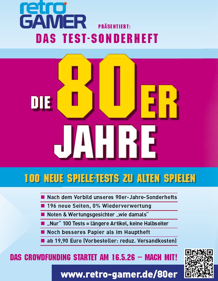 RetroGamer_de's tweet photo. Der Start des Crowdfundings für unser 80er-Test-Sonderheft verschiebt sich auf den 30.5.26, alle Infos findet ihr HIER:

https://t.co/KiFPPxkuCp https://t.co/Mtaf12NThu