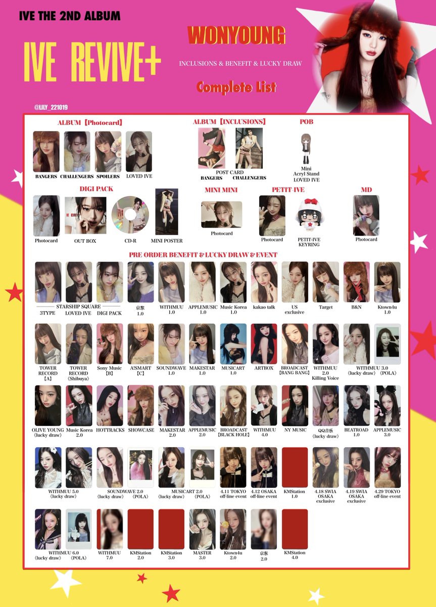 IVE【REVIVE+】 封入&特典 トレカ 一覧 🩷💫 Photocard List ver.8