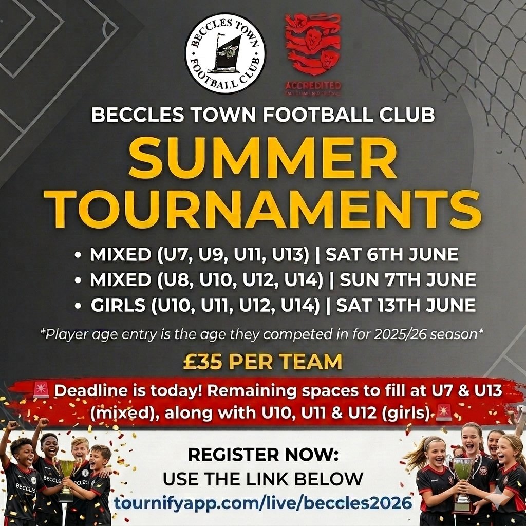 BTFC_Youth_FC's tweet photo. 🚨 Final Day For Entries 🚨

https://t.co/YW9yVcHab3

Parents, be sure to tag your coach in this post so they don't miss out 😁

#BTFC #UpTheTown #OurClub #Together https://t.co/JBGOSSLkAg