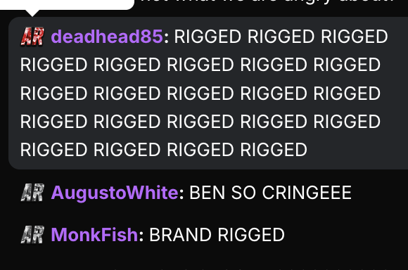 johmeyerwin's tweet photo. The current launches are all cashback and it should be fees to @adinross instead just like $RICH.

We will transfer 100% fees to him and send this!

Everyone is spamming BRANDRIGGED in adin's stream right now! He's admitting that the match is rigged! https://t.co/mIweXZFPTM