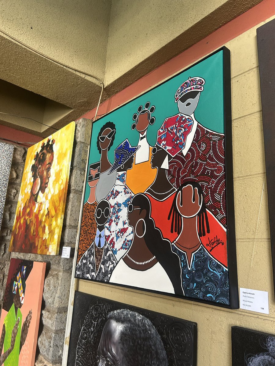 kharsh_art's tweet photo. My two pieces from The @AffordableArtKE which is still ongoing. 

“Inner Exile”
100 x 100cm
Mixed media on canvas
🔴
May 2026

Today is the last day of the show. Plan to attend. https://t.co/XdRMkGdNA7