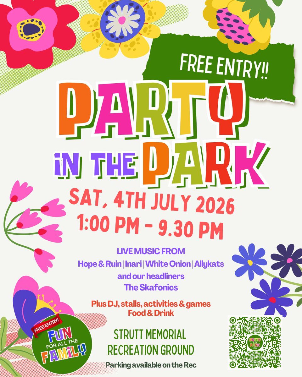 HatPevPC's tweet photo. #PartyInThePark - The summer event in #HatfieldPeverel is on 4th July 2026. There's loads going on: live music, food &amp; drink, stallholders, games and activities. Put it in your diary! https://t.co/duI1KHTDlQ