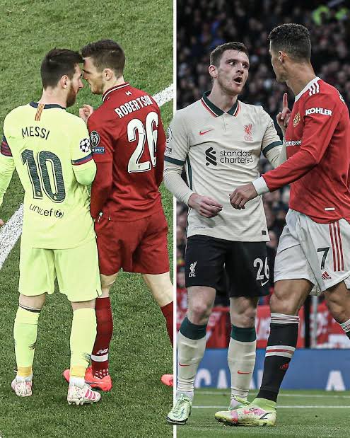 QofAnfield's tweet photo. Robertson vs Messi          Robertson vs Ronaldo https://t.co/bePw1mtFRT