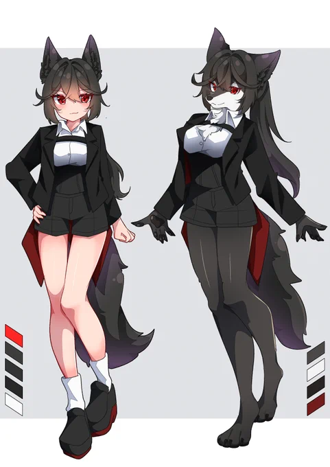 #あなたの癖を詰め込んだ最高の女性を見せてください 黒髪ロングポニテ×赤目×オオカミ!! 普段は大人しくて礼儀正しいけど内に凶暴性を秘めている!! 賢くて愛情深い! そんなうちの子ハクちゃんをよろしくお願いします!!