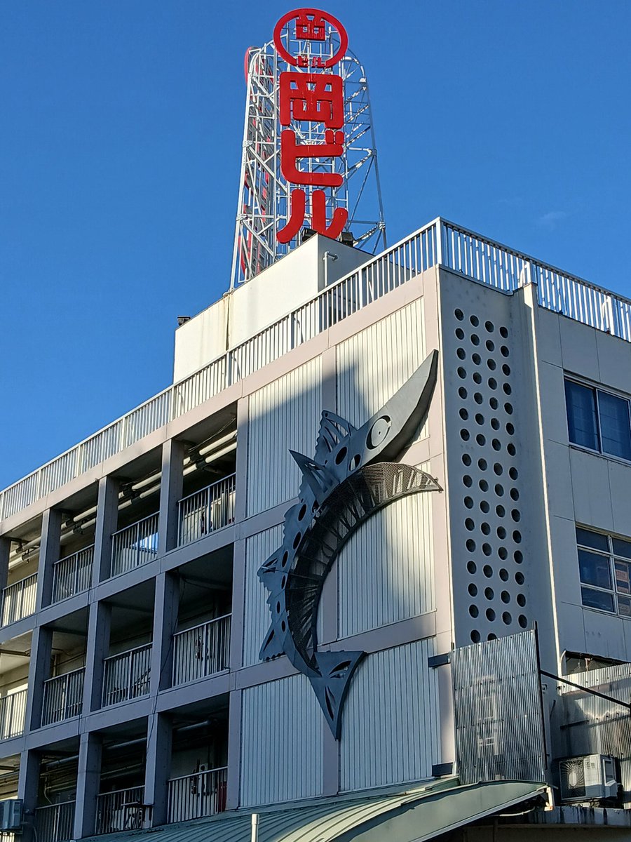 amachan9's tweet photo. 野田屋町の岡ビルが解体されると聞いて写真を撮りました
これまで気にしたことがなかったけど、魚の装飾がかっこいい🦈
野良猫がいるのは昔と変わってなかったです https://t.co/Tkjvcg3HDo