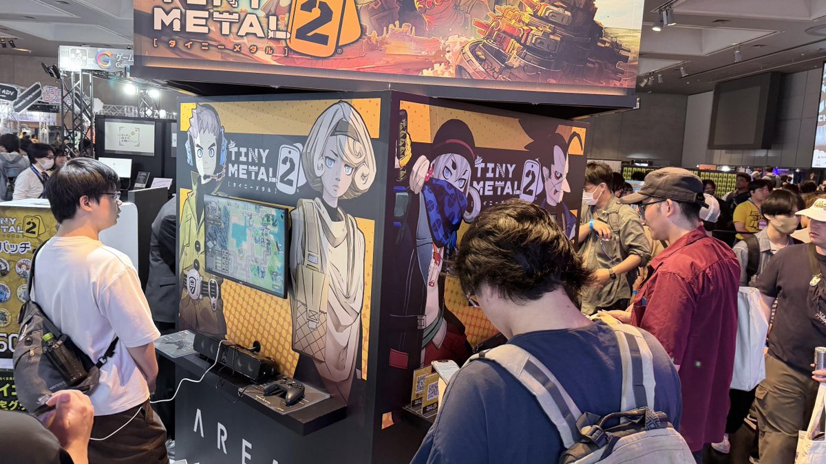 tinymetalgame's tweet photo. BitSummit PUNCH (@BitSummitJP)にご来場いただきありがとうございました！ 🎉
たくさんの皆さんにお会いできて、とても嬉しかったです。

ゲームをプレイしているところを見られて感動しました！
会場で撮った写真や動画、印象に残ったシーンなど、ぜひシェアしてください！
みんなの投稿を楽しみにしています 👀 

#BitSummit #AREA35 #TinyMetal2 #PROJECTBLITZ #FelicitysDoor