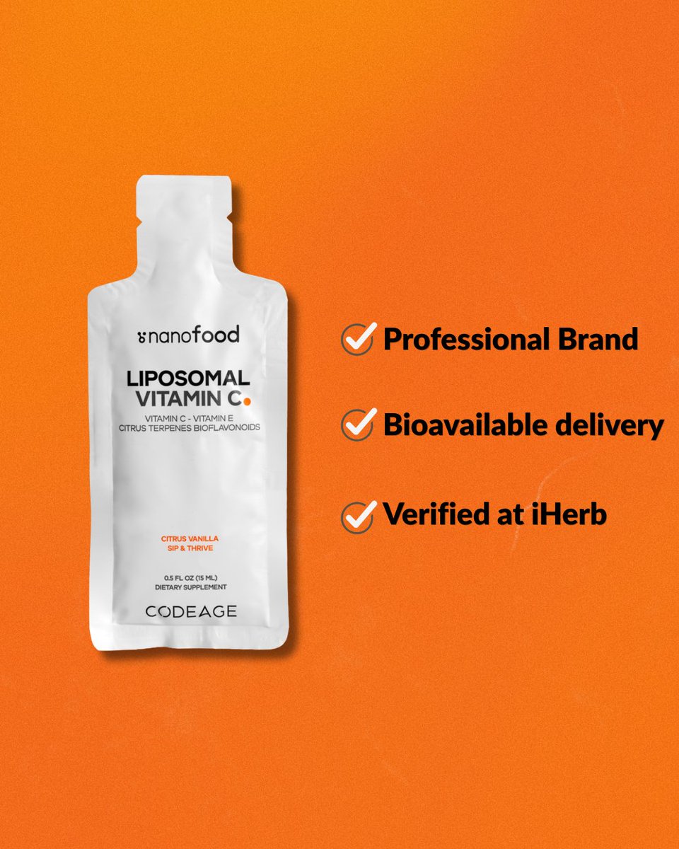 iHerb's tweet photo. A closer look at advanced nutrition. 🔍 Codeage Liposomal Vitamin C is a prime example of the professional, high-absorption brands we carry at iHerb to help you get the most out of your daily routine. 🍊✨
Shop here: https://t.co/aaOV6GwhJY https://t.co/bE613oaigB