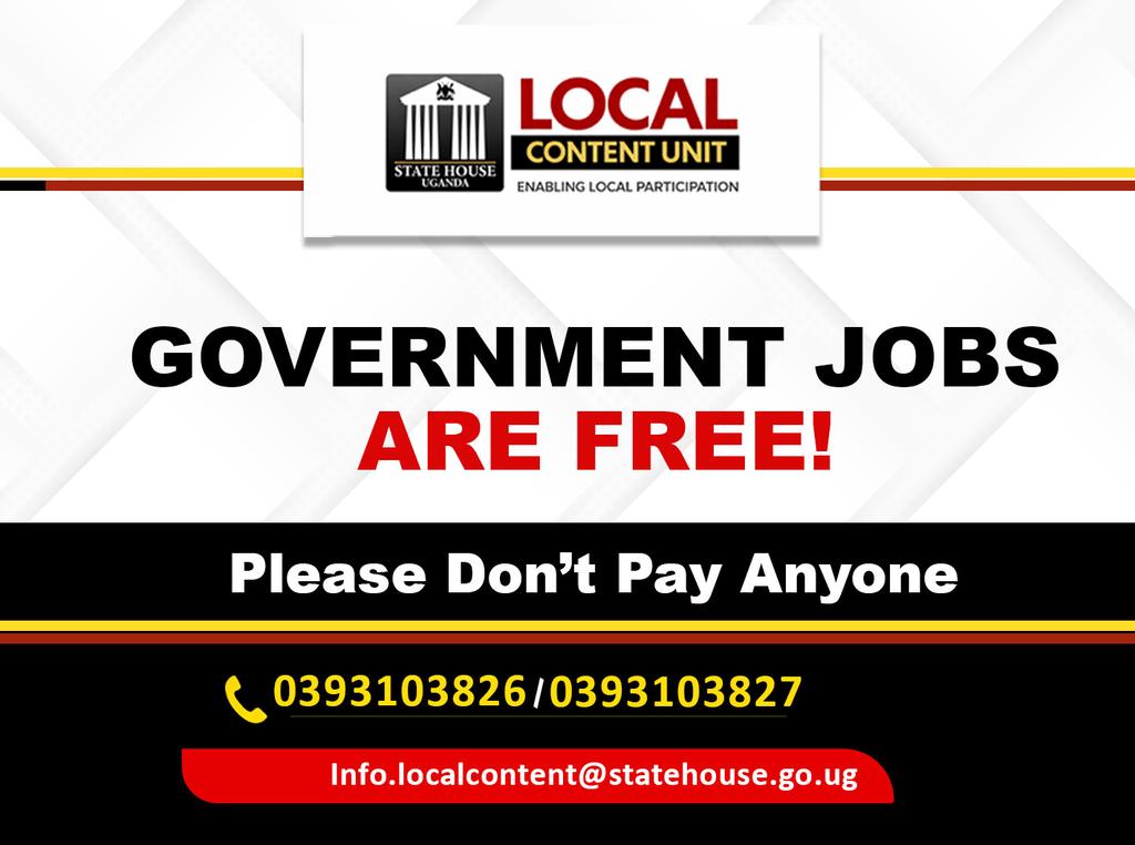 GideonSsekidde's tweet photo. Alert.Public service jobs aren't for sale. Buying or selling them is ILLEGAL! If someone's asking for cash, report them ASAP. 📞 039 310 3826/7 #FightCorruption #UgandaFirst #CleanGovt #GoldenPosts @GovUganda @UCC_Official @GCICUganda https://t.co/r2Wb6Ls9qX