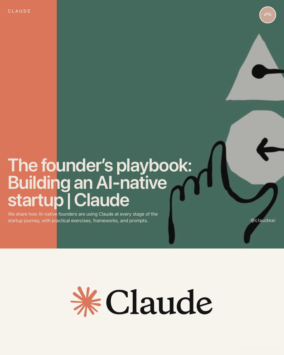 andrsnu's tweet photo. Anthropic dropped The founders playbook because what it means to be a founder is changing. 🔗👇 https://t.co/JxRXDD5uWZ