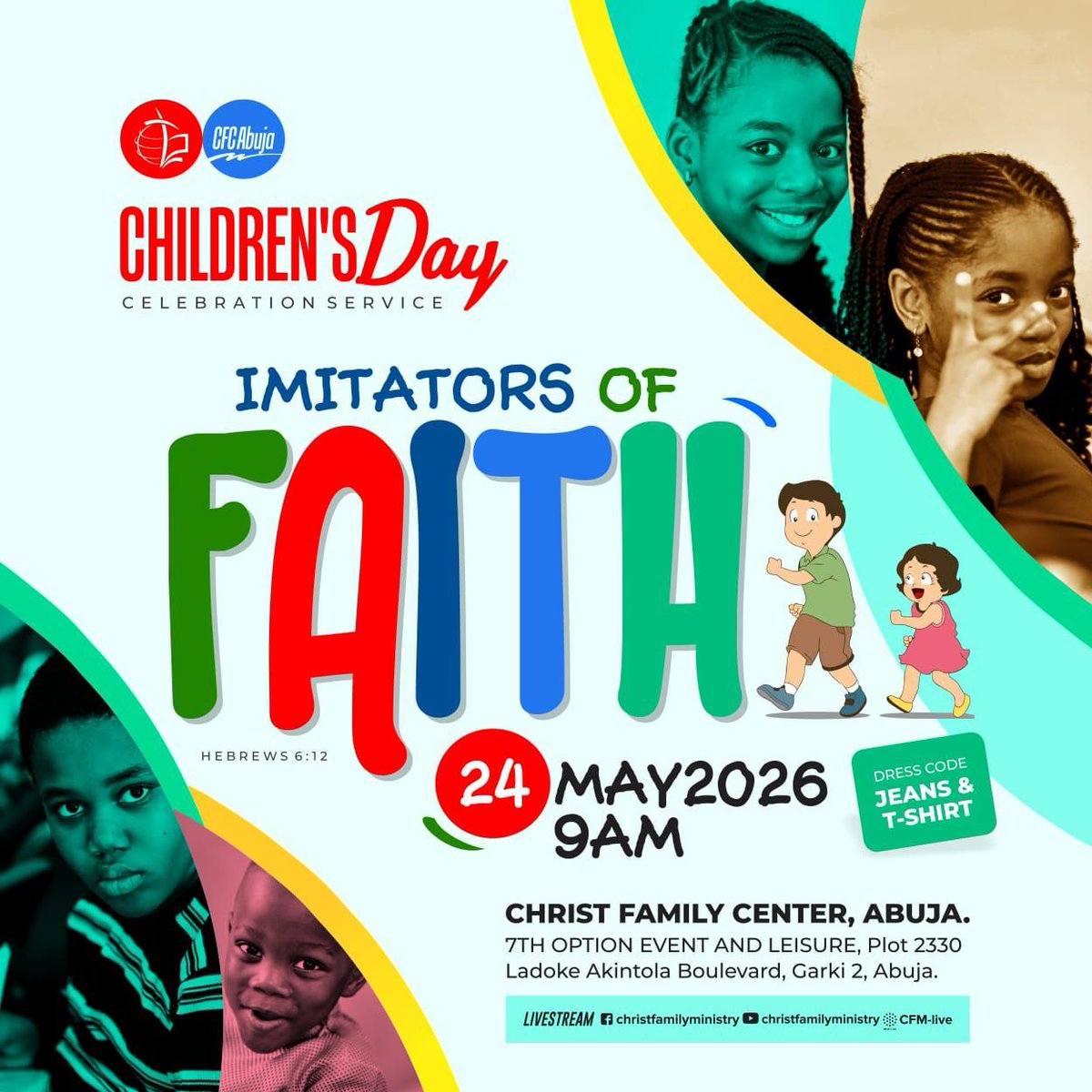 ChristFMinistry's tweet photo. Good morning, and welcome to our Children's Day Celebration Service.

We're excited to have you here, and we believe that you will be blessed as you join us in worship and fellowship. https://t.co/t8EHCYDEZk