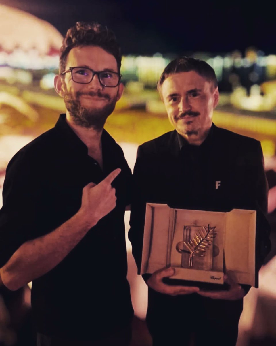 CinemaForever's tweet photo. #Cannes2026 ✨ The man of the moment: Palme d’Or winner Cristian Mungiu... 🏆 ✨ Cannes belonged to him last night... 💪🏻 🥳

Full review of "Fjord" starring Renate Reinsve and Sebastian Stan here... 👇🏼
https://t.co/xXzG6eL1cq

#Cannes79 #PalmeDor #Fjord https://t.co/GyuEyMEDTy