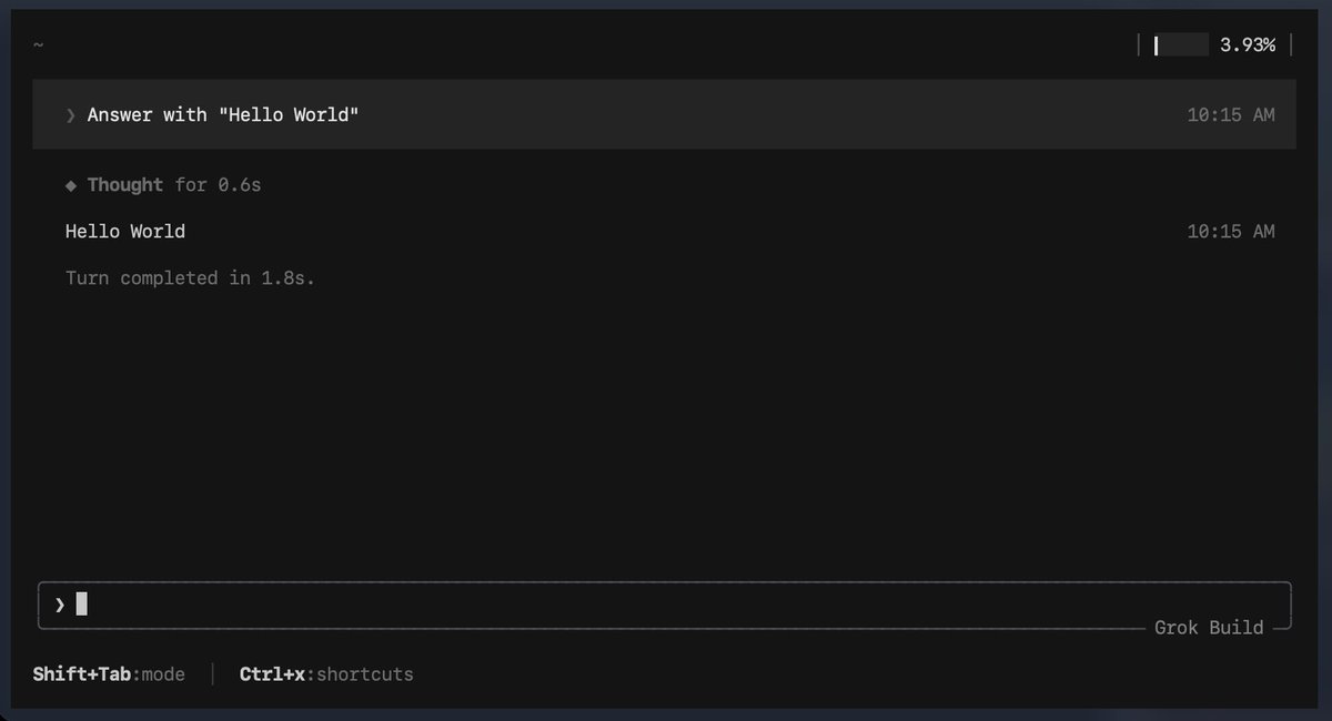 myrhex's tweet photo. Grok Build is now officially available to all SuperGrok users.  

You can install it right now with one command in your terminal:  

curl -fsSL https://t.co/AirGpqq34o | bash 

Then simply run "grok" or "agent" and you’re in. 

This is the full agentic CLI coding tool we saw in the early previews, planning, building entire projects, editing files, running code, and iterating autonomously.  

No more waiting for Heavy only. SuperGrok subscribers finally have access.  

You can check what you can do with Grok Build at: https://t.co/2EmJJj0jK8