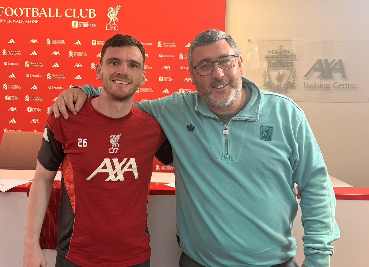 WalkFlorrie's tweet photo. @WalkFlorrie would like to send a fond goodbye to Andy Robertson, who plays his last game for @LFC today

In our early stages of starting @WalkFlorrie we were kindly invited by @NIVEAMENUK to the @AXA Academy to explain to Andy what we’re about & what we aim to do. 

Andy was fully on board with our plans & was so genuine with his own story, the video itself helped highlight the stigma surrounding men’s mental health. It was so refreshing to hear a footballer be so open & upfront. 

We even had a lad attend @WalkFlorrie after watching the video who was not in a good place himself at the time but is now moving on with his life & thriving. We mentioned it to Andy last week in a catch up invitation by @LFC & he was visibly taken aback.

 So from everyone @WalkFlorrie & @TheFlorrie itself, thank you for everything & best of luck moving forward Andy #NeverAlone ❤️💙