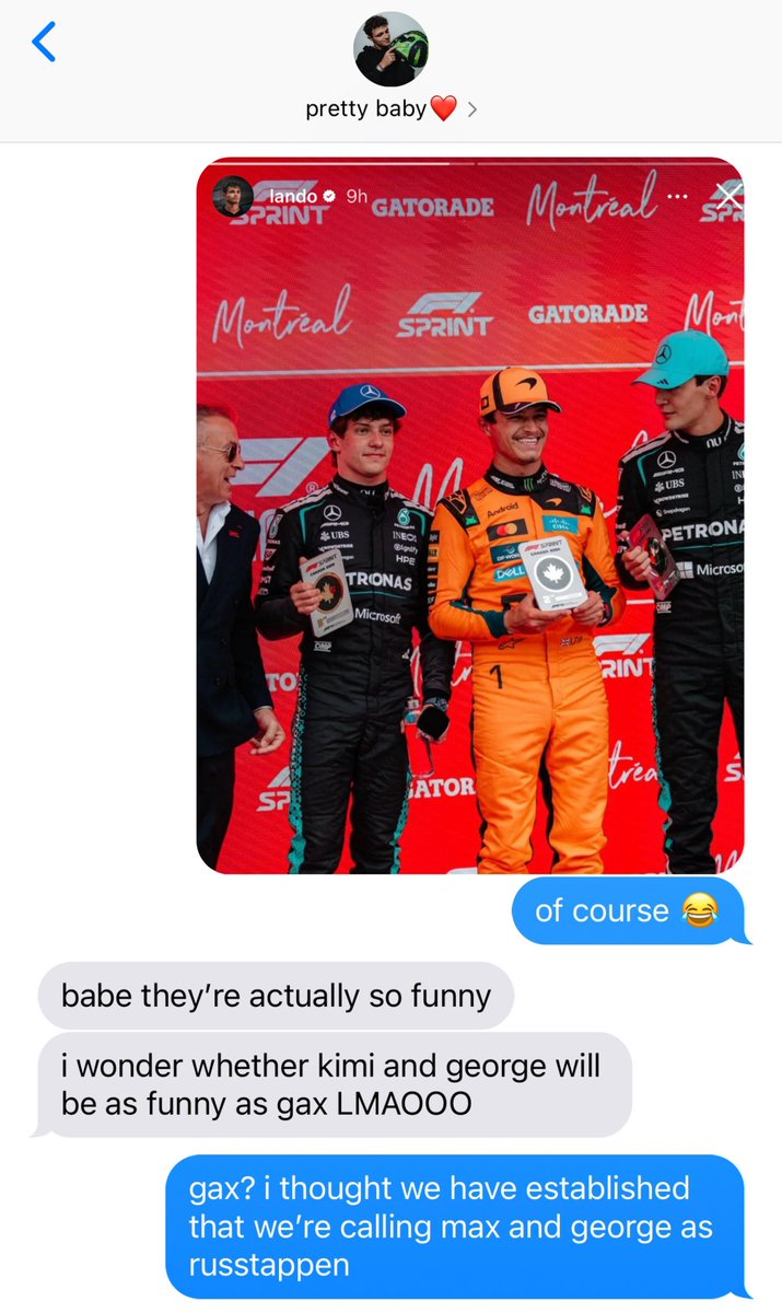 holicitrus's tweet photo. landoscar canon compliant au — one tweet

post-sprint canada gp https://t.co/PlIEZNMPO8