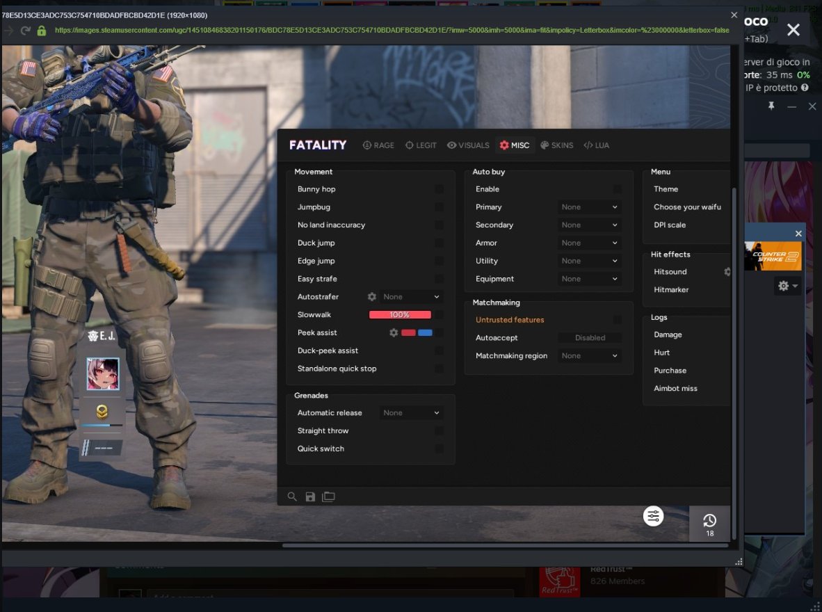 CON7AC7's tweet photo. @CounterStrike this player even has a screen on his steam profile with the cheat menu @CounterStrike https://t.co/Bb2nZmvszT