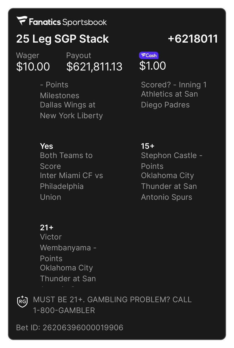 Kbjunior1987's tweet photo. A friend shared a bet with you on Fanatics Sportsbook. Tap the link to view and copy their bet. Don't forget, you earn FanCash on your bets. New to Fanatics? Claim your welcome bonus. Must be 21+. Terms apply.
https://t.co/JpW0pyocWV. https://t.co/6ofZ52KlhD