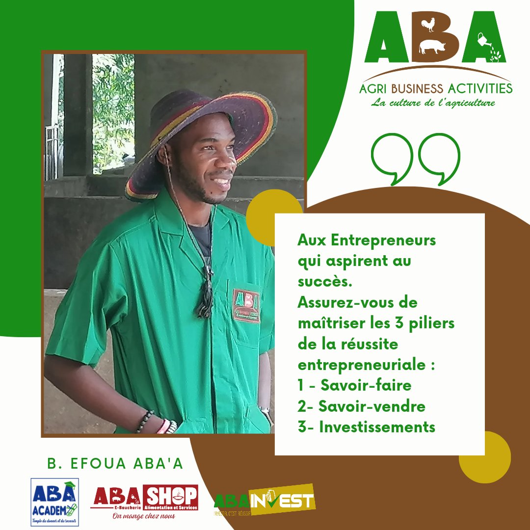 aba_activities's tweet photo. 🟫🟩  [Parole de Leader]

Entreprendre nous impose à apprendre perpétuellement. 
             
Chaîne WhatsApp ABA :    https://t.co/gatJ9HdWQs...​       

Chaîne Tiktok : https://t.co/37c8Y7GtWC...​

Chaîne Youtube ABA: https://t.co/xqPtCGLb9w https://t.co/shTnqAkIdL