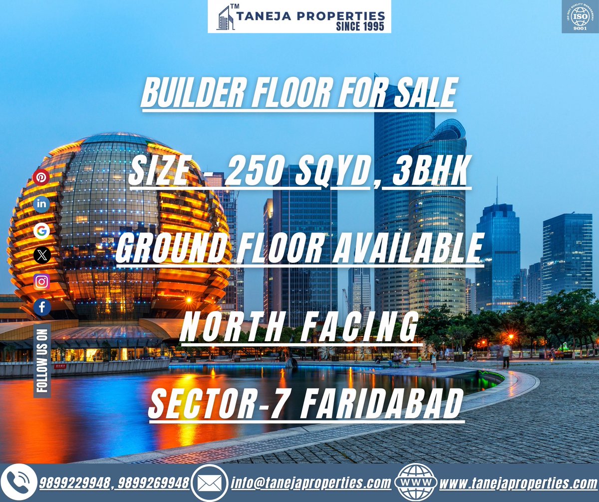 TanejaProperty's tweet photo. Experience upscale living with an Exclusive Builder Floor in Sector-7 Faridabad. Designed for those who value privacy, space, and luxury.

#realestate #realtor #realestateagent #TanejaProperties https://t.co/LsJeaNYIV2