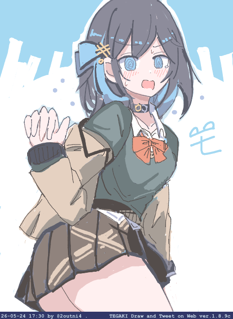 「みゃーまい 制服差分 #宮舞モカ」|24のイラスト