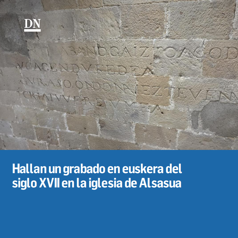 DiariodeNavarra's tweet photo. Hallan un grabado en euskera del siglo XVII en la iglesia de Alsasua https://t.co/SjDU63ULMt https://t.co/cqBXYDTgDP