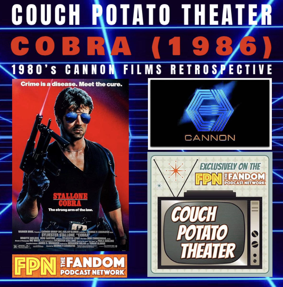 spartan_phoenix's tweet photo. COBRA (1986) was released this week May 23rd in 1986. #CouchPotatoTheater 80s #CannonFilms Retrospective 🐍🍕✂️
Watch: #FandomPodcastNetwork YouTubeLink: 
https://t.co/tsjxojT7kV
@fanpodnetwork Audio Link:
https://t.co/fnIWfLASWE
#Cobra1986
#CobraMovie @spartan_phoenix @AKyleW https://t.co/j4OonkukAE