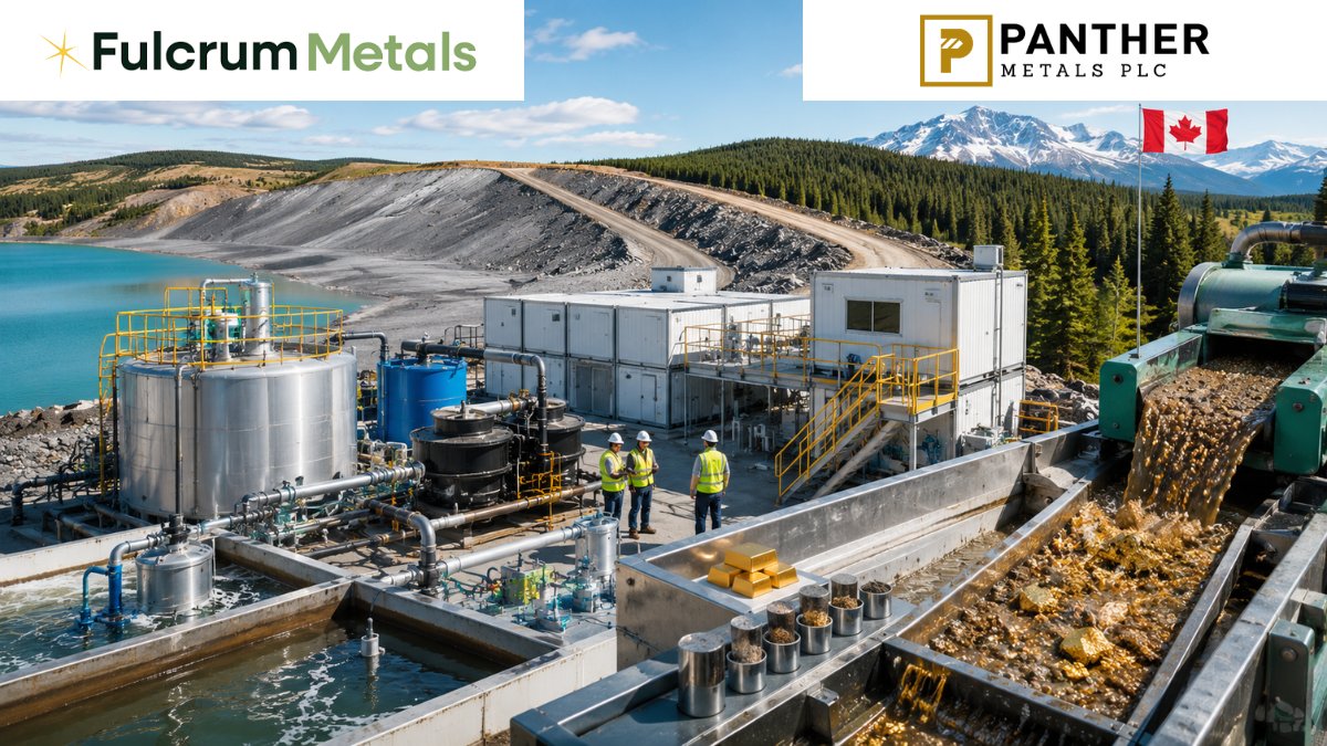 Share_Talk's tweet photo. @FulcrumMetals is not trying to sell investors a broad exploration platform first, it is trying to prove that historic tailings can be turned into a repeatable waste to metal business. Teck Hughes sits at the centre of that strategy. Since the September article, #FMET has moved the project through further drilling, optimisation work, metallurgical testing and funding, which makes the investment case more concrete than it was when the story was mainly about potential.

The most important point is that Teck Hughes is now being shaped around a defined process route. Fulcrum’s updates have included auger drilling, assay results, multi element analysis and recoveries from its cyanide free processing work with Extrakt. The company reported more than 70% gold and silver recoveries at Teck Hughes, which was a key step because recovery performance is where a tailings story either strengthens or starts to fall apart. Historic grades matter, but the commercial question is how much metal can actually be recovered, how quickly, and at what cost.

The latest Fulcrum presentation frames Teck Hughes as a near term production opportunity, with an estimated 6.5 million tonnes grading 0.66g/t gold for around 138,000 ounces, although those figures remain historic and not 43 101 compliant. It also presents Sylvanite as a second project, with estimated historic inventory of 4.2 million tonnes at 0.47g/t gold for around 67,000 ounces. That gives Fulcrum an estimated 205,000 ounces of gold across the two initial Kirkland Lake tailings projects, before any additional value from silver, gallium, tellurium or other elements is properly tested and incorporated. 

https://t.co/VYBlH8ro7M @Share_Talk
