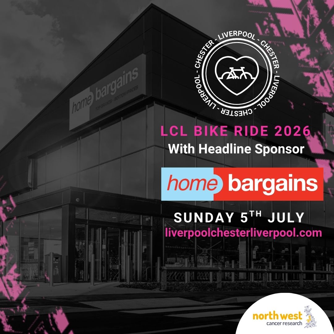 LCLBikeRide's tweet photo. We are delighted to be partnering with Home Bargains to bring you the 32nd edition of the LCL Bike Ride  🚲

Thanks to their incredible support, even more money raised through the event will fund life-saving cancer research and education across the North West and North Wales 💛 https://t.co/DuoU3WLm1m