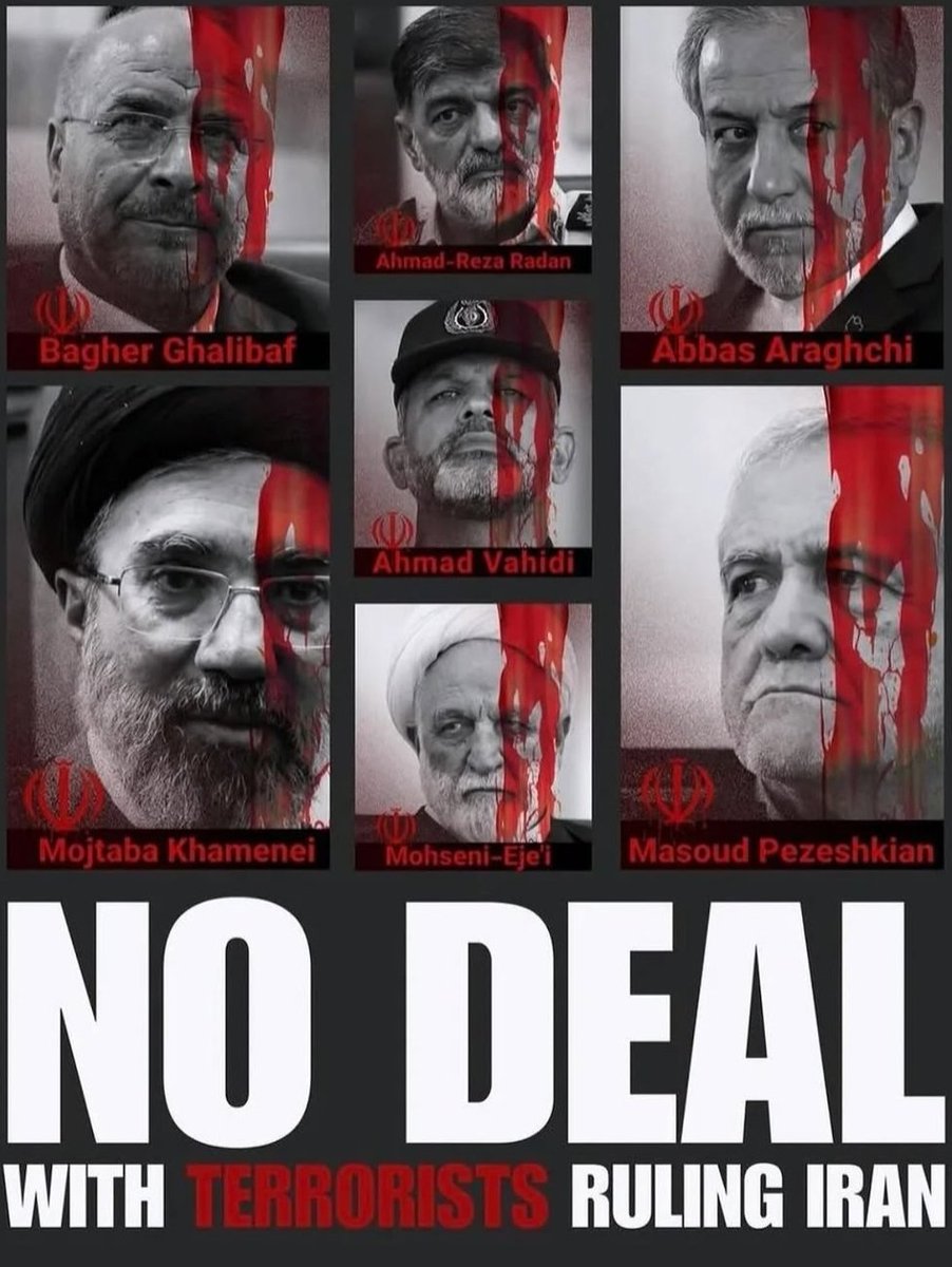 Nina9272436374's tweet photo. Mr President Trump:NO DEAL WITH TERRORISTS 🚨 @realDonaldTrump  @SecRubio  @LindseyGrahamSC  @marklevinshow  #DigitalBlackOutIran‌  #KingRezaPahlavi‌ForIran https://t.co/5ejr8aIrqy