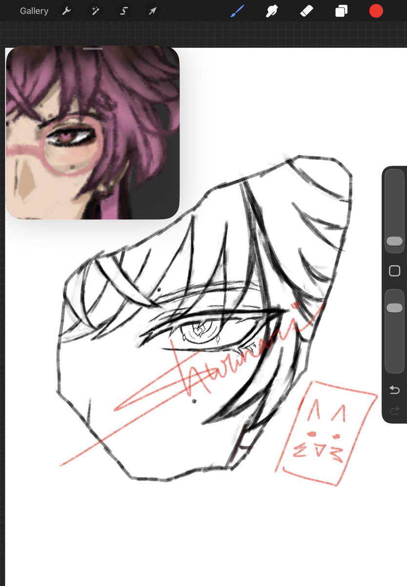 shwunari's tweet photo. Omg???? hsr Sona eye eidolon in the works bc I wanted to practice the hsr art style 👀 #hsroc #hsryume https://t.co/N3bLn2rDJr