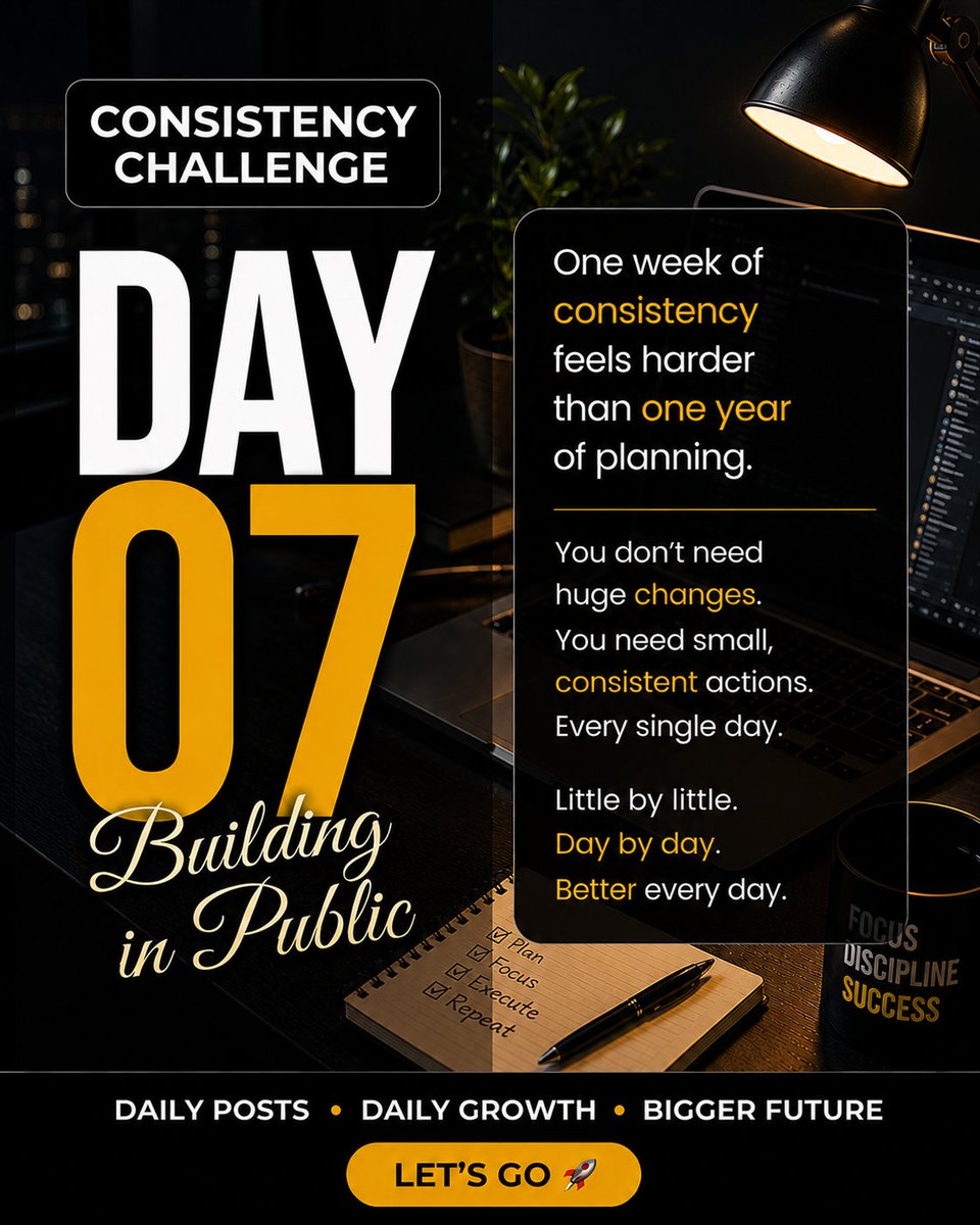 GlowWithGlowree's tweet photo. One week of consistency feels harder than one year of planning.
#OneWeekDone https://t.co/aPAtg4MyoW