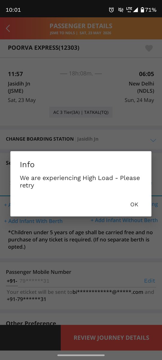 avinash_babu80's tweet photo. @kumari_meenu_ @IRCTCofficial @RailwaySeva @RailMinIndia Mai bhi 2-3 baar try Kiya yahi hota hai https://t.co/KmIFIPNxKe