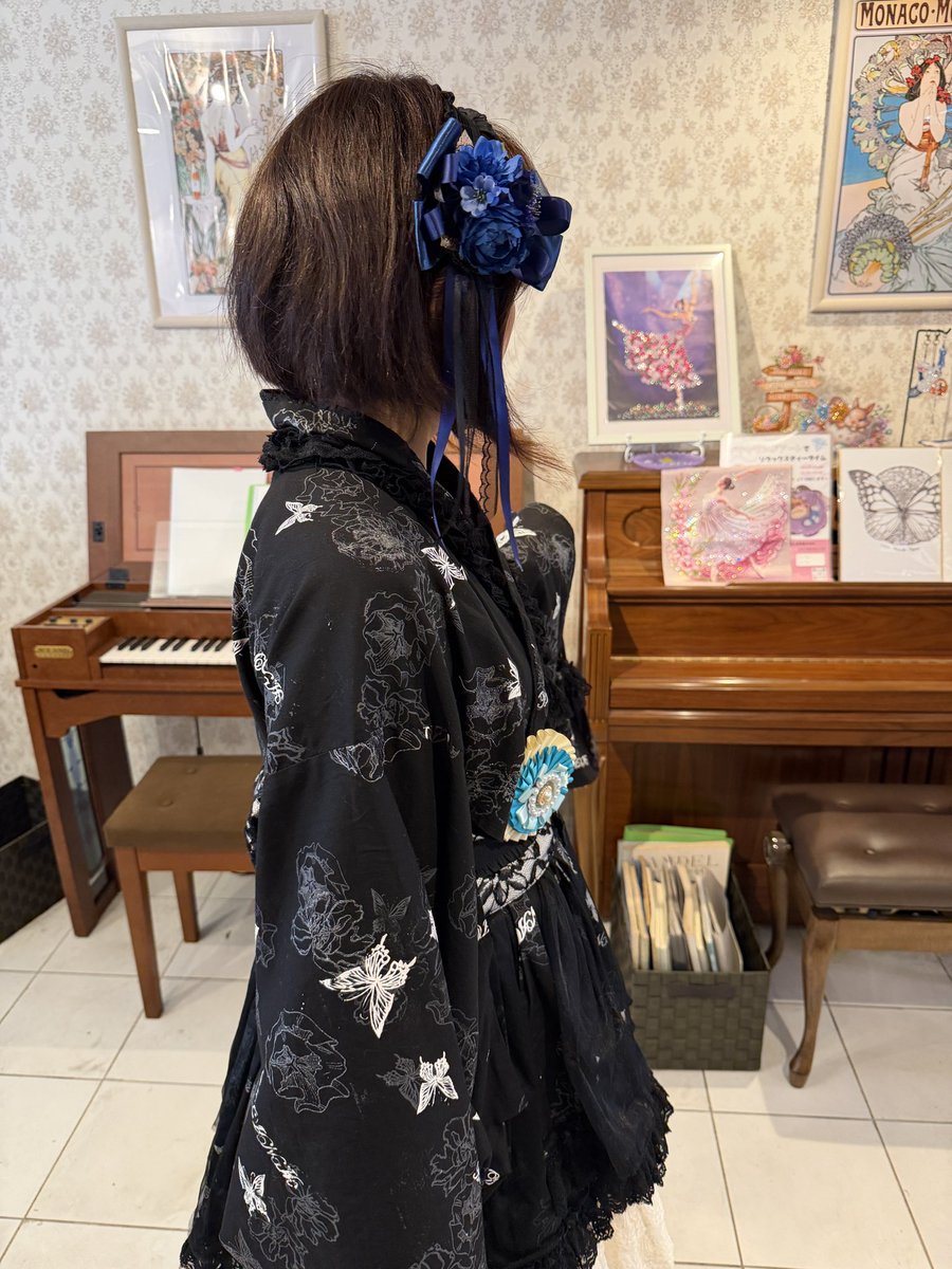 20数年前に買ったh.naotoのミニ浴衣をついに着ることが出来ました✨ 腰