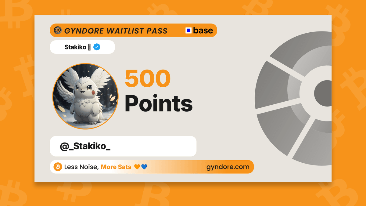 _Stakiko_'s tweet photo. Secured my spot on the @Gyndore waitlist.

Already stacking. It pays to be early.

Join now &amp; claim your points → https://t.co/uHnERsDqu0 https://t.co/Cl4IvGXIVs