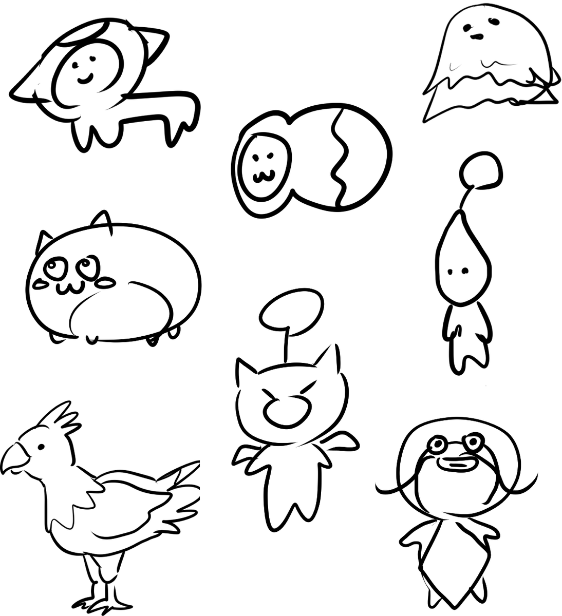 dazz_ffxiv's tweet photo. お題だしてもらって記憶をたよりに書いた14キャラクター
どれがどれだかわかるかな～？ https://t.co/juEtpa0Z5J