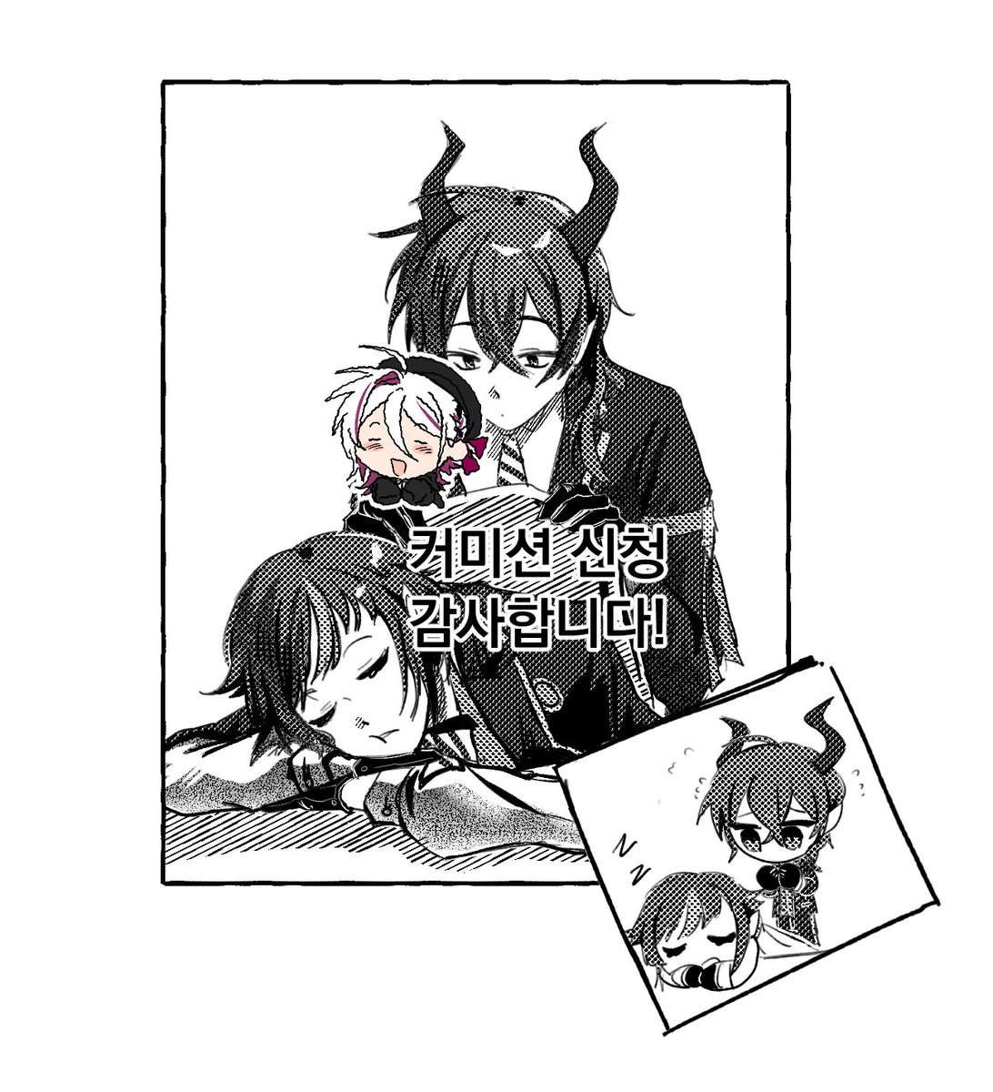 ChA_m__CM's tweet photo. 흑백 한 컷 타입 작업했습니다! 신청 감사합니다~🙇‍♀️ https://t.co/MT9AGFiWhs