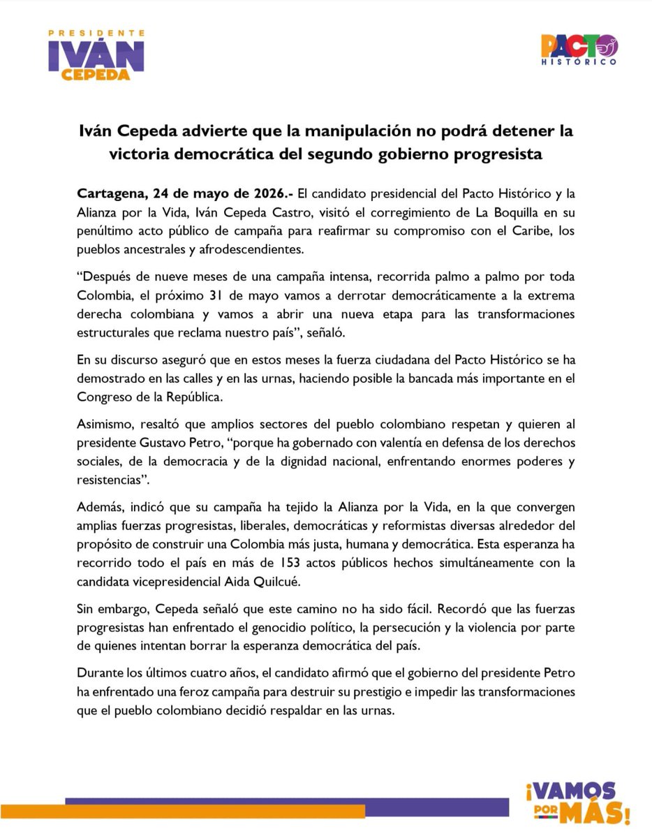 Iván Cepeda Castro tweet media