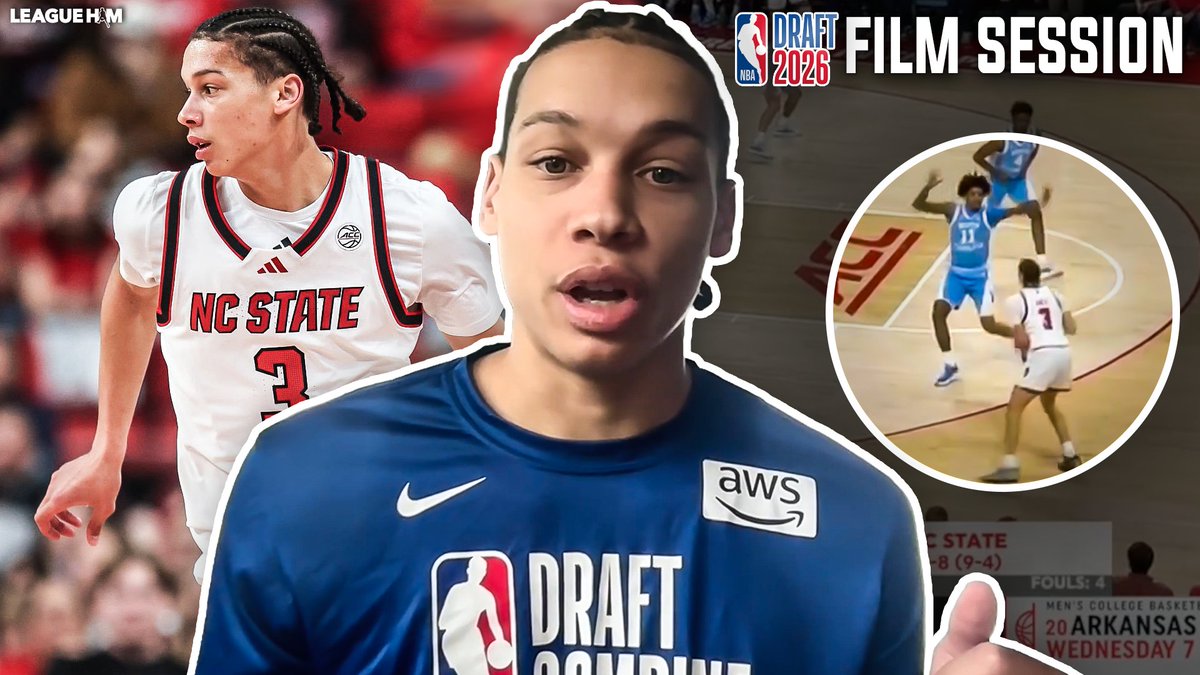 League_Him's tweet photo. New on YT: Film Session with Matt Able ahead of the NCAA withdrawal deadline. One of the bigger stay-or-go decisions left in the Draft. 

We dive into his freshman season, the traits that intrigue NBA teams, areas of growth, and what will shape his Draft vs UNC decision. https://t.co/KYIrxTdash