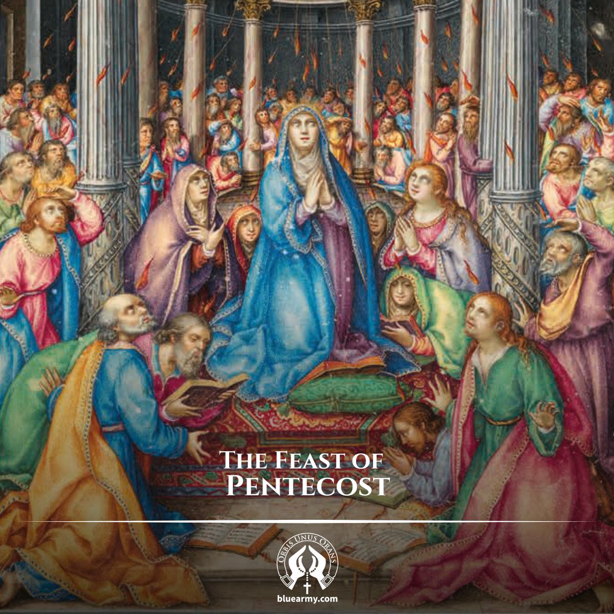 FatimaBlueArmy's tweet photo. Today is Pentecost Sunday!

Come Holy Spirit, fill the hearts of the Faithful, and enkindle in them the fire of Your love.

Send forth Your Spirit, and they shall be created, and You shall renew the face of the earth.

#Pentecost #HolySpirit #Fatima #LiveFatimaDaily https://t.co/2XhCPgP5M6