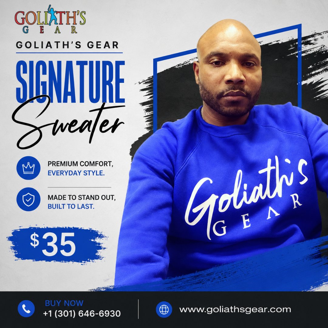 Goliathsgear's tweet photo. Bold look. Premium feel. 🔥

Goliath’s Gear Signature Sweater
Only $35.
📞 +1 (301) 646-6930
🌐 https://t.co/kS1l63p0UN

#GoliathsGear #Streetwear #Fashion #UrbanWear #Style https://t.co/ivy8DBrVP0