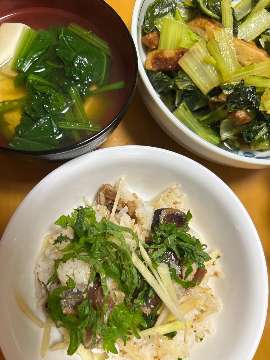 tabemon_mama's tweet photo. カツオの美味しい季節
カツオのたたきを片身買ったので
てこね寿司にしました
炒りごまと新生姜で爽やか
小松菜の煮浸しとお吸い物で
良き和食(´∀｀)
#おうちごはん  #寿司　#食べもんぢから  #楽天お買い物マラソン https://t.co/zRobqw8Nqm