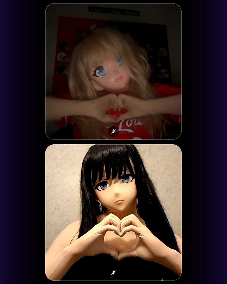 yujakun's tweet photo. Just two girls and a late night cam 🫶

💙 @KiguAlice 

#着ぐるみ #animegao #kigurumi https://t.co/mcPDzpQnpr
