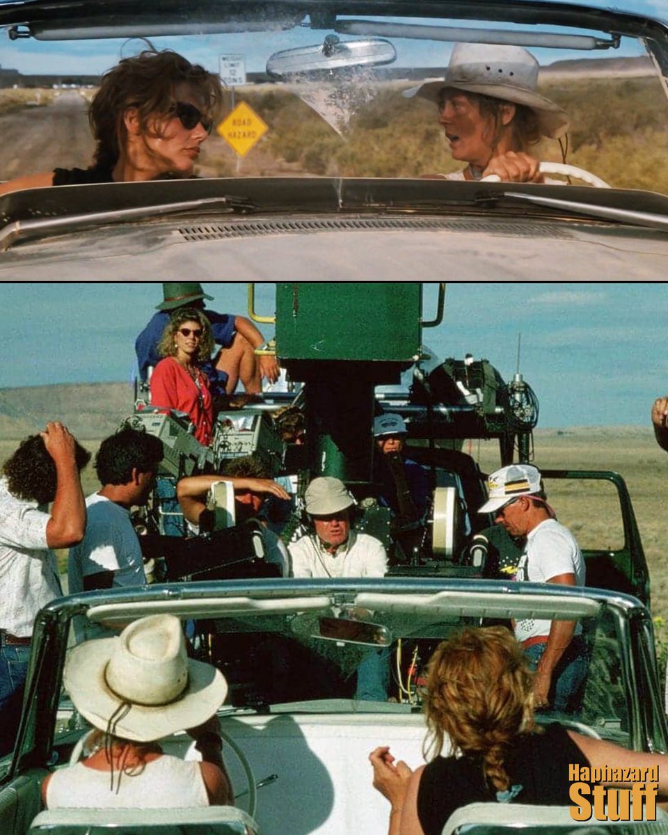 HaphazardStuff's tweet photo. Thelma &amp; Louise 1991, behind the scenes https://t.co/hPvCvRuaxs