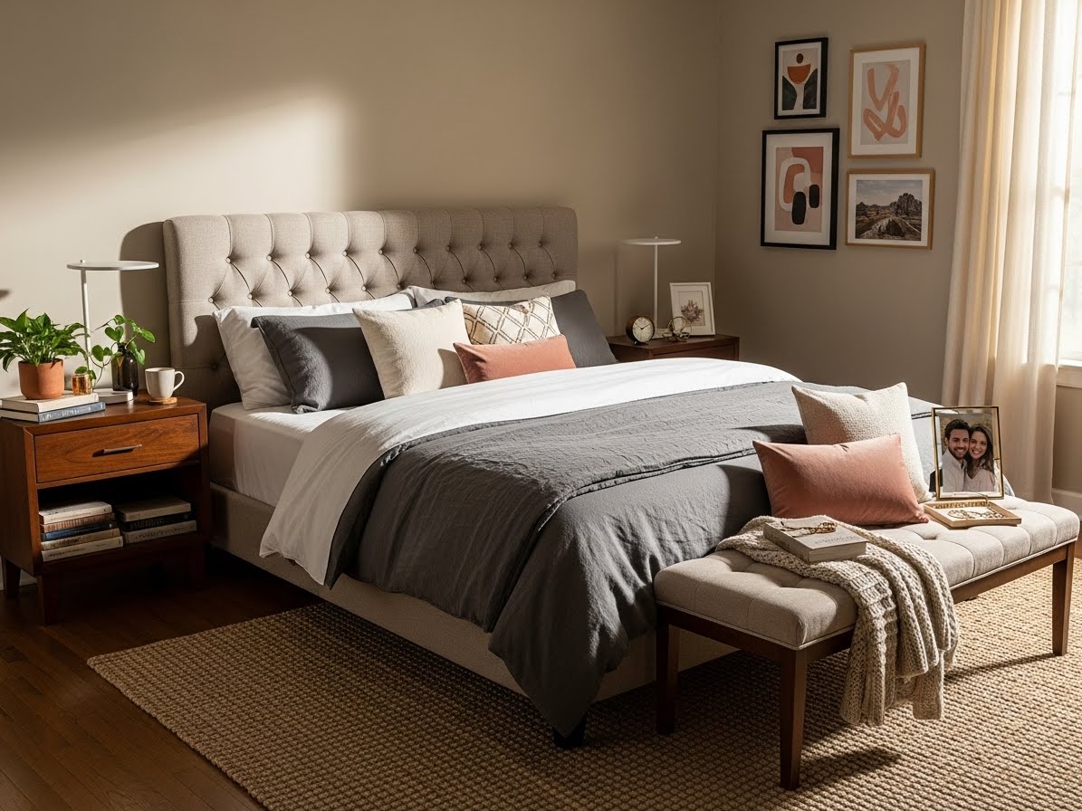 MyRealtorJoshF's tweet photo. A couple’s bedroom should be a calming retreat that reflects both personalities while feeling cohesive and comfortable. Thoughtful design choices help create a harmonious, inviting space.
 https://t.co/YHpZHsoqvL https://t.co/Bt9TWUIUUj