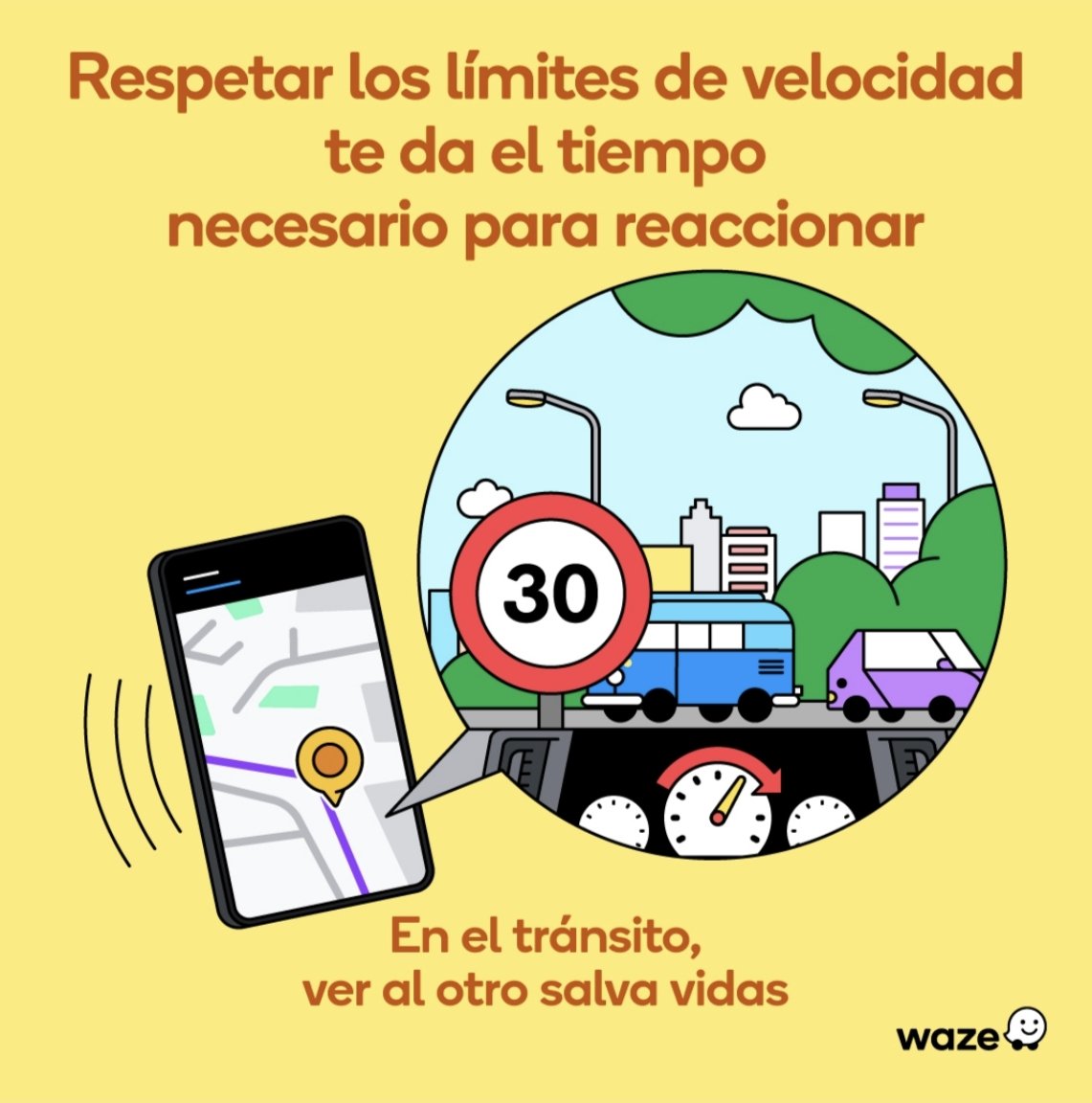 WazeVen's tweet photo. 🟨 Respetar los límites de velocidad te da el tiempo necesario para reaccionar ante cualquier imprevisto en la vía.

​En este #MayoAmarillo, los editores de #WazeVen te recordamos: ¡En el tránsito, ver al otro salva vidas! 🇻🇪🚗💨
​#SeguridadVial @Jacobo_Vidarte
@ChrisAlejandro7 https://t.co/kMuNIqr8nK