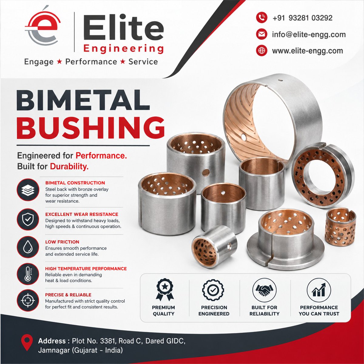 elite_engg's tweet photo. Precision that performs. Reliability that lasts.

Elite Engineering
📍 Jamnagar, Gujarat – India
🌐 https://t.co/KC7Tm29B9D
📧 info@elite-engg.com
📞 +91 93281 03292

#bimetalbushing #eliteengineering #bronzebushing #bushing #oemsupplierupplier #madeinindiana https://t.co/ev35MnHKFk