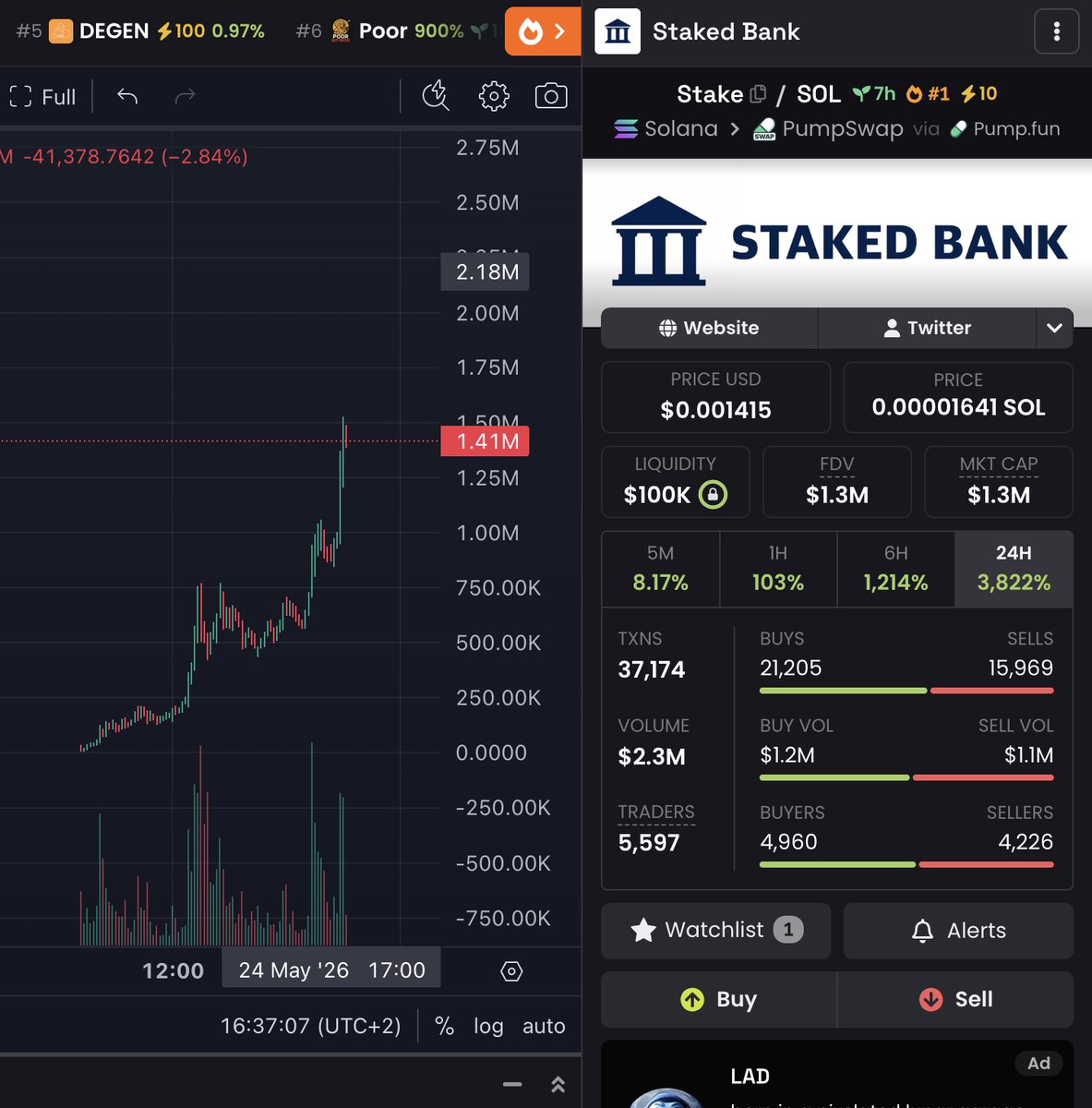 Innkeeper1809's tweet photo. Chart is screaming higher. solana:5s7tf6ih2CEZf7ZPNkJAtcknAq9DL5GsWHMMT3Jdpump https://t.co/v09quS9Wvq