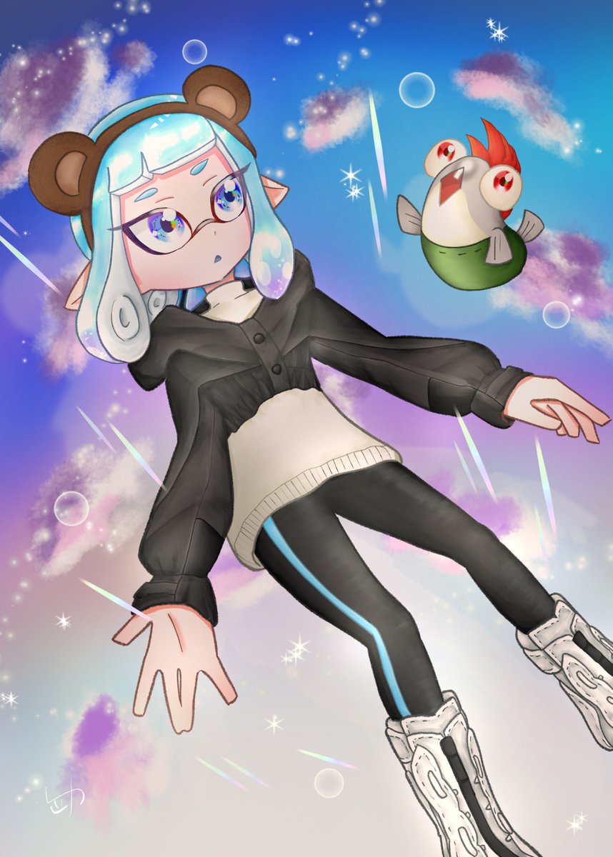 Yu_illustika's tweet photo. 蒼雲ちゃんがスプケ27にて頒布していたイラスト本「BLUE etc. Special」に寄稿させて頂いたイラストです‼️‼️‼️‼️‼️

参加させてくれてありがとう‼️‼️‼️‼️ https://t.co/NIKQ5FN3mP